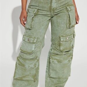 Fashion Nova Green Cargo Pants